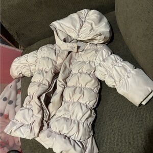 Puffy Hooded Jacket in Light Pink